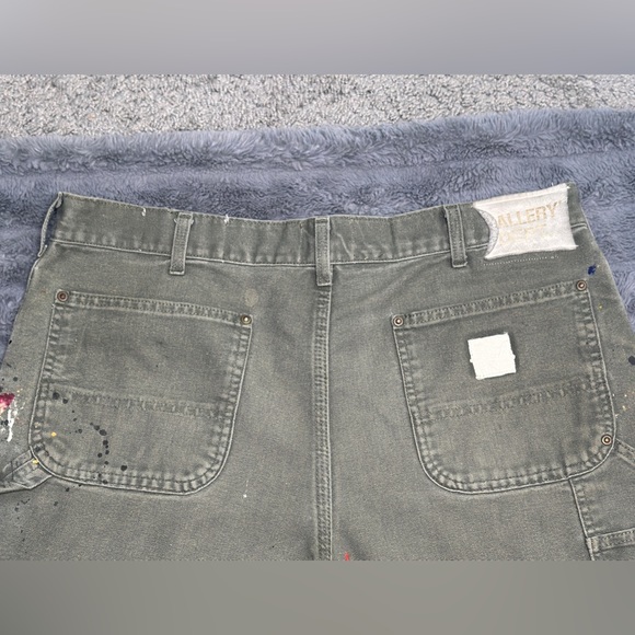 Gallery Dept. Flared Carpenter Pants in the distinguished "Olive Green" hue. - Picture 4 of 5